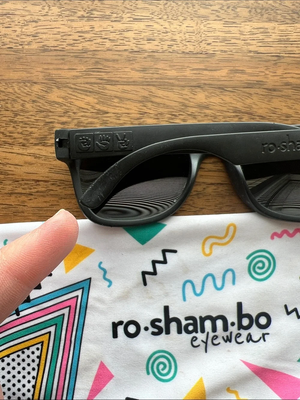 Roshambo Bueller Baby Shades with Black Frames and Grey Lenses, size 0-2